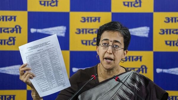 <div class="paragraphs"><p>Delhi Chief Minister Atishi addresses a press conference, in New Delhi, Tuesday.</p></div>