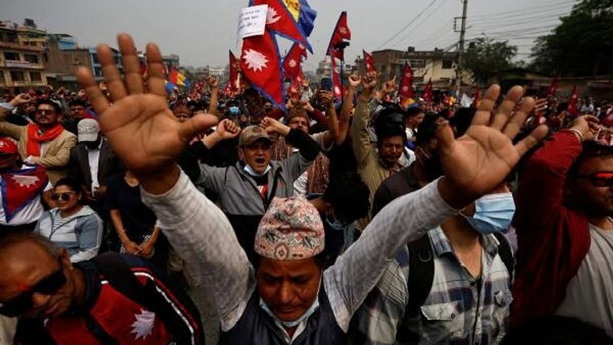 Pro-monarchy RPP stage protests near restricted area of Kathmandu demands reinstatement of monarchy Pro-monarchy RPP stage protests near restricted area of Kathmandu demands reinstatement of monarchy