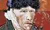 Moving Self-portrait with cut ear by Van Gogh.