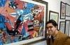 COLOURFUL:Bharat Rajpal poses next to his work. DH photoby Manjunath M S