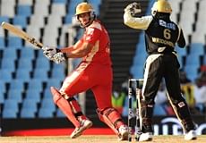 Ross Taylor of Royal Challengers Bangalore plays against Kolkata Knight Riders during their IPL match in Centurion on Tuesday.AFP