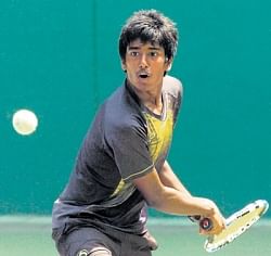 Nikhil Reddy on his way to the U-18 semifinal on Wednesday. dh photo