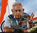 Current Air Chief Marshal Fali Homi Major speaks at a press conference in New Delhi on Wednesday. PTI