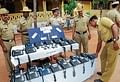 A display of commodities seized by the police in connection with theft, robbery, dacoity and other cases at the Police Parade Ground in Mangalore