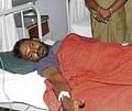 Recovering: Rowdy-sheeter Syed Sadique Ahmad being treated at a hospital in Bangalore. DH PHOTO