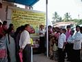 Project Officer Lakshman inaugurating the Siri Gramodhyog product publicity camp in Mudigere.