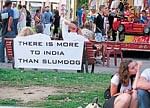 Outside the Indian stall, the poster says it all. Photo by Utpal Borpujari