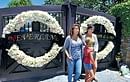 Michael Jackson fans outside Neverland Ranch in Los Olivos, California, on Tuesday. REUTERS
