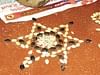 Designs made with seeds by the women in the Malnad Mela.