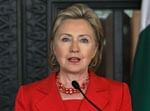 US Secretry of State Hillary Clinton addresses a press conference in Mumbai on Saturday. PTI