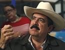 Honduras ousted President Manuel Zelaya at a news conference in Managua on Sunday. AFP