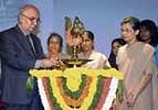Governor  Hans Raj Bhardwaj, inaugurating the Diamond Jubilee Auditorium at  Mount Carmel College, in Bangalore on Tuesday. Sr Teresa, Sr Fridoline,