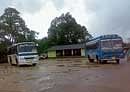 A partial view of Kalasa bus stand after buses started coming to the stand.  DH photo