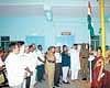 S Raghu, MLA, C V Raman Nagar Constituency, is seen hoisting the National Flag at the I- Day celebrations at Kairali Niketan Educational Trust.