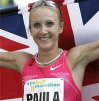 In this Aug. 16, 2009 file picture, Britain's Paula Radcliffe poses for a picture after winning the New York City Half Marathon in New York. AP