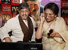 Amol Palekar with Sharmila  Tagore in ''Samaantar''. AP