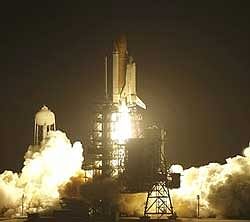 Space shuttle Discovery lifts-off from the Kennedy Space Center at Cape Canaveral, Florida on Friday. AP