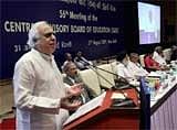 Union Minister for HRD Kapil Sibal addresses the gathering at the 56th Meeting of Central Advisory Board of Education, in New Delhi, on Monday. PTI