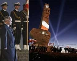 President Lech Kaczynski at ceremonies marking the 70th anniversary of the start of WW II at the Monument of Westerplatte Defenders, in Gdansk, Poland