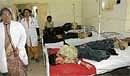 Sick Leave: Sri Morarji Desai Model Residential School students at Vani Vilas Hospital in the City on Thursday. DH Photo