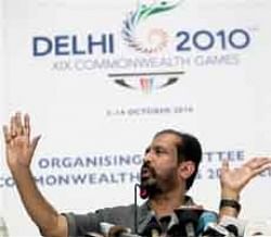 Indian Olympic Association President and CWG organising panel chief Suresh Kalmadi speaks during a press conference on Commonwealth Games 2010, AP