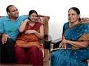 Family Ties: Deepta with Vivek and  mom-in-law. DH Photos: Manjunath H S