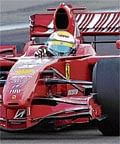 Brazilian Felipe Massa testing a 2007 Ferrari in Maranello on Monday. AFP