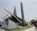 Models of a North Korean Scud-B missile (1st R) and South Korean missiles seen at the Korean War Memorial Museum in Seoul. File Photo/Reuters