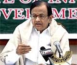 Union Home Minister P Chidambaram speaks at a press confrence at the end of two day All India Editors' confrence in Srinagar on Wednesday. PTI