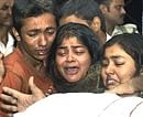 Family members of Ashutosh Asthana, the main accused PF scam who died in Dasana Jail under mysterious circumstances, grieves at his body in Ghaziabad