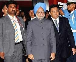 Prime Minister Manmohan Singh during his arrival at Hua Hin airport for the 15th ASEAN summit in Cha Am, Southern Thailand  on Friday. AP