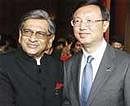 External Affairs Minister S M Krishna with his Chinese counterpart Yang Jiechi. File photo