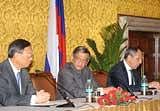 Indian Foreign Minister S M Krishna (C), with his counterparts from China Yang Jiechi (R) and Russia Sergey Lavrov in Bangalore, Tuesday. DH Photo
