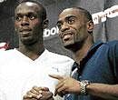 speed merchants  Usain Bolt (left) and Tyson Gay.
