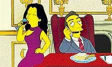 Nicolas Sarkozy with his wife Carla Bruni as portrayed in an episode of The Simpsons.