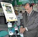 KSPCB Chairman A Sadashivaiah inaugurating the e-waste bin in the City on Friday.