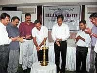 Mangalore MLA U T Khader inaugurating the website launching ceremony at Hotel Moti Mahal in Mangalore on Sunday.