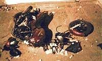 Tell-Tale Signs: The mangled remains of the two-wheeler.