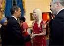 This photo released by the White House Nov. 27, 2009, shows President Barack Obama greeting Michaele and Tareq Salahi, right, at a State Dinner hosted by Obama for Indian Prime Minister Manmohan Singh at the White House in Washington Tuesday, Nov. 24, 2009. AP