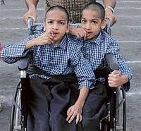Amar and Abizar participating in inter-school sports meet at Jayanagar.