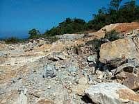 A partial view of the quarrying done near Panchamikallu in Koppa taluk. dh photo