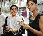 loyals Shifa and Priyanka enjoying some delicious chaats. dh photos by Vishwanath Suverna