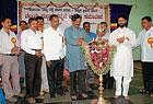 Kannada  Sahithya Parishat President Dr Nallur Prasad inaugurating the convention in presence of MLA C T Ravi  and others. dh photo