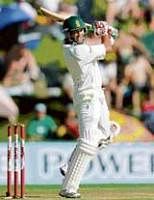 ROCK SOLID South Africas Jacques Kallis cuts during his unbeaten century against England in the first Test. REUTERS
