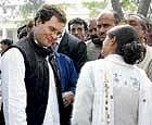 camaraderie: Rahul Gandhi interacts with teachers of a college in Rae Bareli on Tuesday. pti