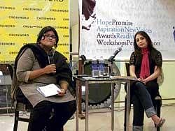Saudha Kasim and Annie Zaidi at the book reading.