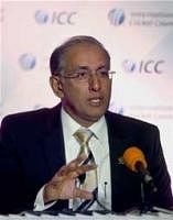 ICC Chief Executive Haroon Lorgat addresses a press conference in New Delhi on Monday. PTI