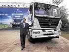 Ashok Leyland Managing Director R Seshasayee launches the innovative U-Truck platform in New Delhi on Saturday. PTI Photo