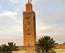 Towering structure: The 221 foot-high square minaret of the Koutoubia Mosque is the tallest in Marrakesh and is an important city landmark.
