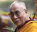Tibetan spiritual leader the Dalai Lama at the Mahabodhi temple in Bodh Gaya on Saturday. AP